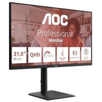 Monitor AOC E4 Q32E4U 31.5 Quad HD IPS 2560x1440 100Hz LED con Hub USB y Altavoces