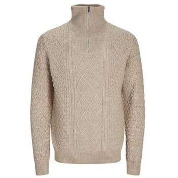 Jack & Jones Premium Half-Zip Sweater 'BLUNORTH' for Men - Offwhite, Size L