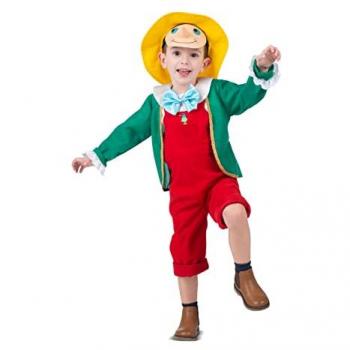 Disfraz de Pinocho con Gorro, Careta, Chaqueta y Peto - Talla 5-6 años
