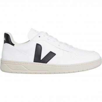 Veja V-10 CWL White/Black Sneakers for Men, Size 41 (UK 7), Lace Up, Leather
