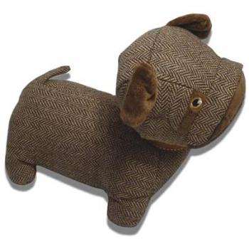 Tope de puerta decorativo KOKO DOORMATS modelo Perro Marrón, tipo: sujeta puertas, características: fabricado en tela con relleno de arena, diseño de perro bulldog, dimensiones 22cm