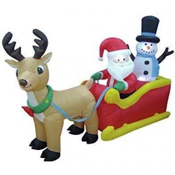 Europalms 83314710 - Figura hinchable de trineo de Papá Noel, 200 cm