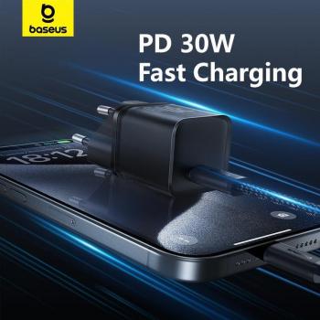 Cargador rápido Baseus GaN5S 30W USB-C negro