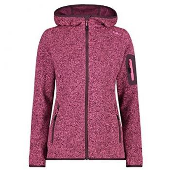 CMP Women's Hooded Fleece Jacket - Purple/Fluorescent Pink