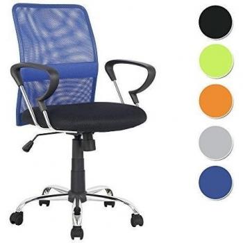 SixBros. Sillón de oficina Silla de oficina Silla giratoria azul/negro - H-8078F-2/2117