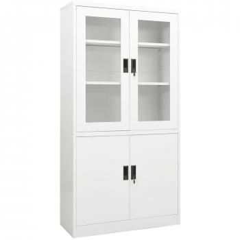 Armario de oficina de acero blanco 90x40x180 cm