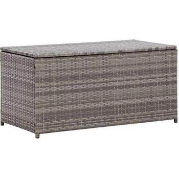 vidaXL Garden Storage Box Poly Rattan 100x50x50 cm Grey