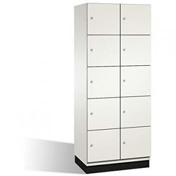 Armario de Compartimentos Bajo Llave Cambio C+P con 10 Compartimentos, Puertas de Acero Blanco, Dimensiones B 800 mm