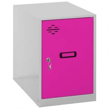 Taquilla Metálica Simonlocker Mini 475x300x500 mm Gris/Rosa Montada
