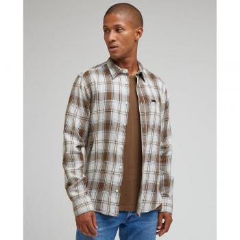 Camisa de hombre Lee Leesure de corte classic en color natural con diseño de cuadros