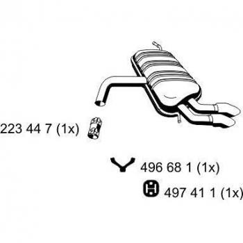 Silenciador trasero ERNST 202244 para AUDI A3 3/5 puertas