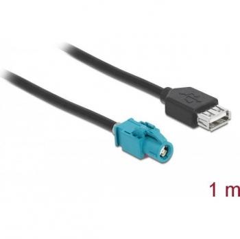 Cable USB HSD Z hembra a USB 2.0 Tipo-A hembra 1 m negro