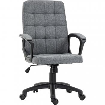 Vinsetto Silla de Oficina Giratoria con Altura Ajustable y Reposabrazos Estilo Moderno 59x63x96-105,5 cm Capacidad de Carga 120 kg Gris Oscuro