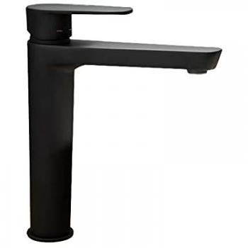 Grifo de Lavabo Monomando Alto Negro Mate con Sistema S2 de Ahorro de Agua - Serie Alexia - Ramon Soler