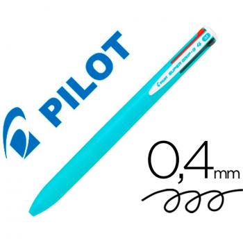 Pilot Super Grip G Bolígrafo Retráctil 4 Colores (Negro, Azul, Verde, Rojo) Punta de 1mm Sujeción de Caucho Tinta Base de Aceite C