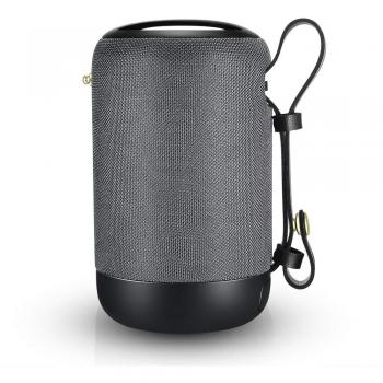 Altavoz Inalámbrico Portátil, Bluetooth 5.0 y 20W Doble Driver, 12h Reproducción Micrófono Incorporado Bass Potente, 360 Grados de Sonido Envolvente con FM, MP3, AUX, USB, TF Modos, Elegante Gris