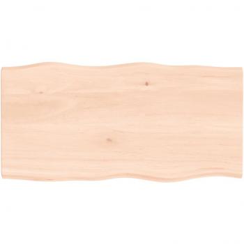 Tapa de mesa 80x40x2 cm en bordes vivos de roble sin tratar