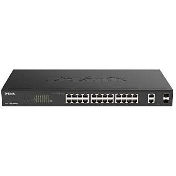 D-Link DGS-1100-26MPV2 Managed L2 Gigabit Ethernet Switch, 26 Ports, Full Duplex, Power over Ethernet (PoE), Rack Mountable