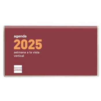 Finocam - Agenda Plana Cóctel 2025 Burdeos Catalán - Semana Vista Vertical (Enero 2025 - Diciembre 2025, 12 meses)