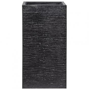 Maceta Alta de Arcilla Negra Resistente a Rayos UV 40 x 40 x 77 cm para Jardín y Decoración Interior/Exterior