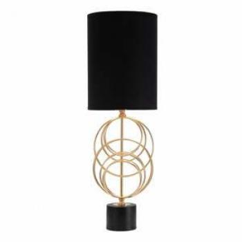 Lámpara de mesa Circly de Mauro Ferretti, altura 65 cm, diámetro 22,5 cm, metal dorado