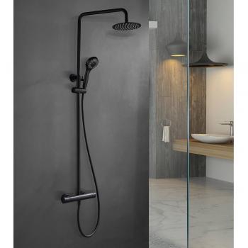 Columna de Ducha Termostática Kent Negro Mate BTK017/NG Imex