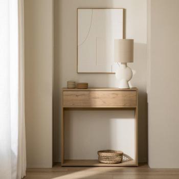 Consola natural Hegas efecto madera 25 cm x 80 cm