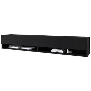 Mueble TV Sarasota 119, Negro y Grafito, 180x30x33cm, con 2 puertas