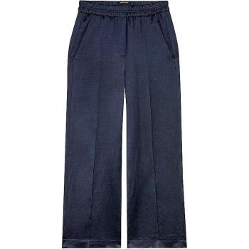 LUISA CERANO Women's Navy Blue Linen Culotte Trousers, Size L