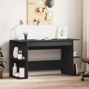Escritorio de madera multicapa negro 140x50x75 cm