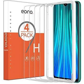 Amazon Brand - Eono Protector Pantalla para Xiaomi Redmi Note 8 Pro, Cristal Templado Redmi Note 8 Pro, con Posicionador, Sin Burbujas, 6.53 Pulgadas [4 Piezas]