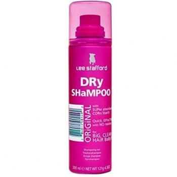 Champú Seco Original Lee Stafford 200ml - Spray sin enjuague para refrescar el cabello entre lavados, absorbe el exceso de grasa, envase rosa