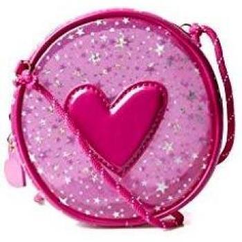 Agatha Ruiz de la Prada Bandolera Bolso Redondo Infantil Glitter rosa con corazón