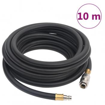 Manguera de Aire Híbrida 15 mm, Longitud 10 metros, Acoplador incluido, Resistente a Abrasión, Fabricada en Caucho y PVC Negro