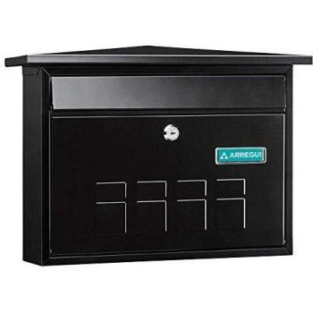 Arregui Deco E5704 Buzón Individual de Acero, Negro, Tamaño M