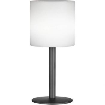 Lámpara de mesa solar LED Lesina, negro arena/blanco, dimmable, con batería recargable y USB