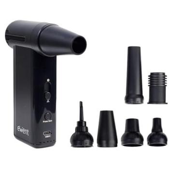 Pistola de Aire Comprimido Ewent 3-en-1 - Aspirador, Bomba de Vacío e Inflador - 8 Velocidades - 130000 rpm - Batería Recargable 5000mAh