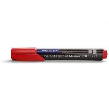 Rotulador Pro+ para Paneles y Flip-Charts Magnetoplan, Grosor de Trazo 1,5 - 3 mm, Paquete de 24 Unidades, Color Rojo