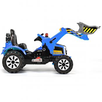 Carretilla Elevadora Eléctrica para Niños Excavadora Alimentada a Batería con 2 Velocidades Coche Montable Azul 149 x 62 x 74 cm