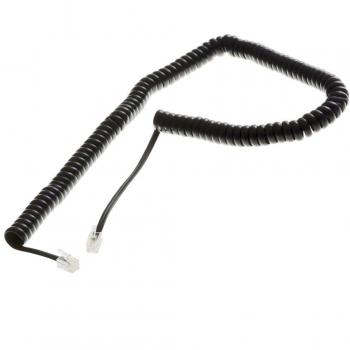 Cable en espiral para teléfono negro de 4 m (3,5 m extendido) - Accesorio Helos