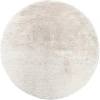 Alfombra Salon Lavable Pieles De Imitación Suave Crema Pelo Largo Ø 100 cm Redondo