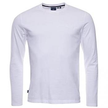 Camiseta de Manga Larga de Algodón Orgánico Bordado con Logotipo Vintage para Hombre - Optic, XXL