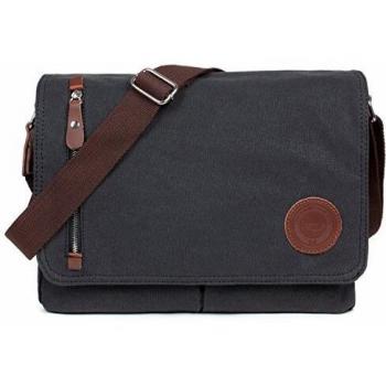 LOSMILE Bolsa Bandolera de Tela de Lona para Hombre, Vintage Canvas bolso de hombro para Messenger Bag para trabajo Uni Viaje Deporte.
