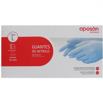Guantes de Nitrilo sin polvo azul talla L 50 unidades