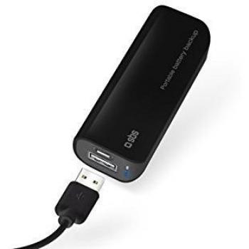 SBS BATERIA PORTATIL C/CABLE MICRO USB 2.2A NEGRO