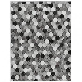 Alfombra Suave de Piel de Vaca - Patchwork Gris - 120 x 160 cm