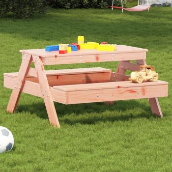 Mesa de picnic para niños 88x97x52 cm Madera maciza Douglas Marrón