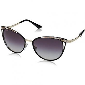 Bulgari Women's 0BV6083 20188G 56 Sunglasses, Black/Pale Gold/Greygradient