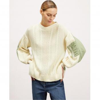 Jersey de mujer trenzado con aplicación de nailon trasera
