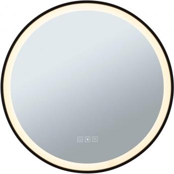 Espejo de pared LED Paulmann Mirra Ø59cm CCT regulable negro IP44 11,5W